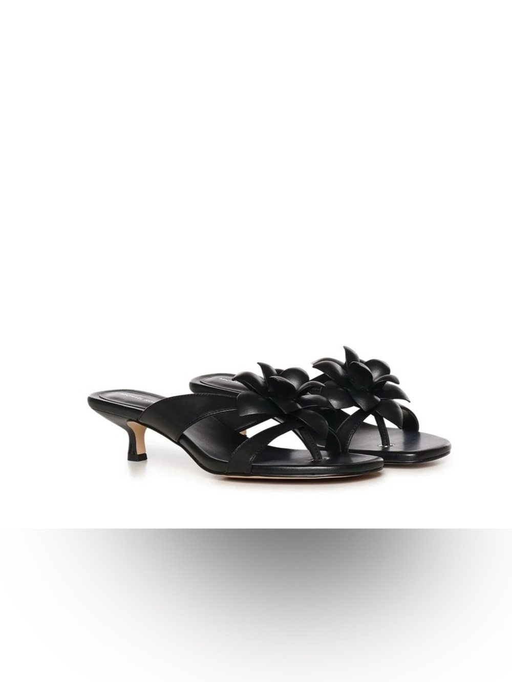 Michael Kors Jacie Kitten Heel Sandals Black Leather Size 9 BNIB NOT OUTLET